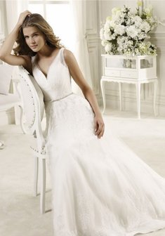 Свадебное платье Н50476. А-силуэт, длинное со шлейфом.